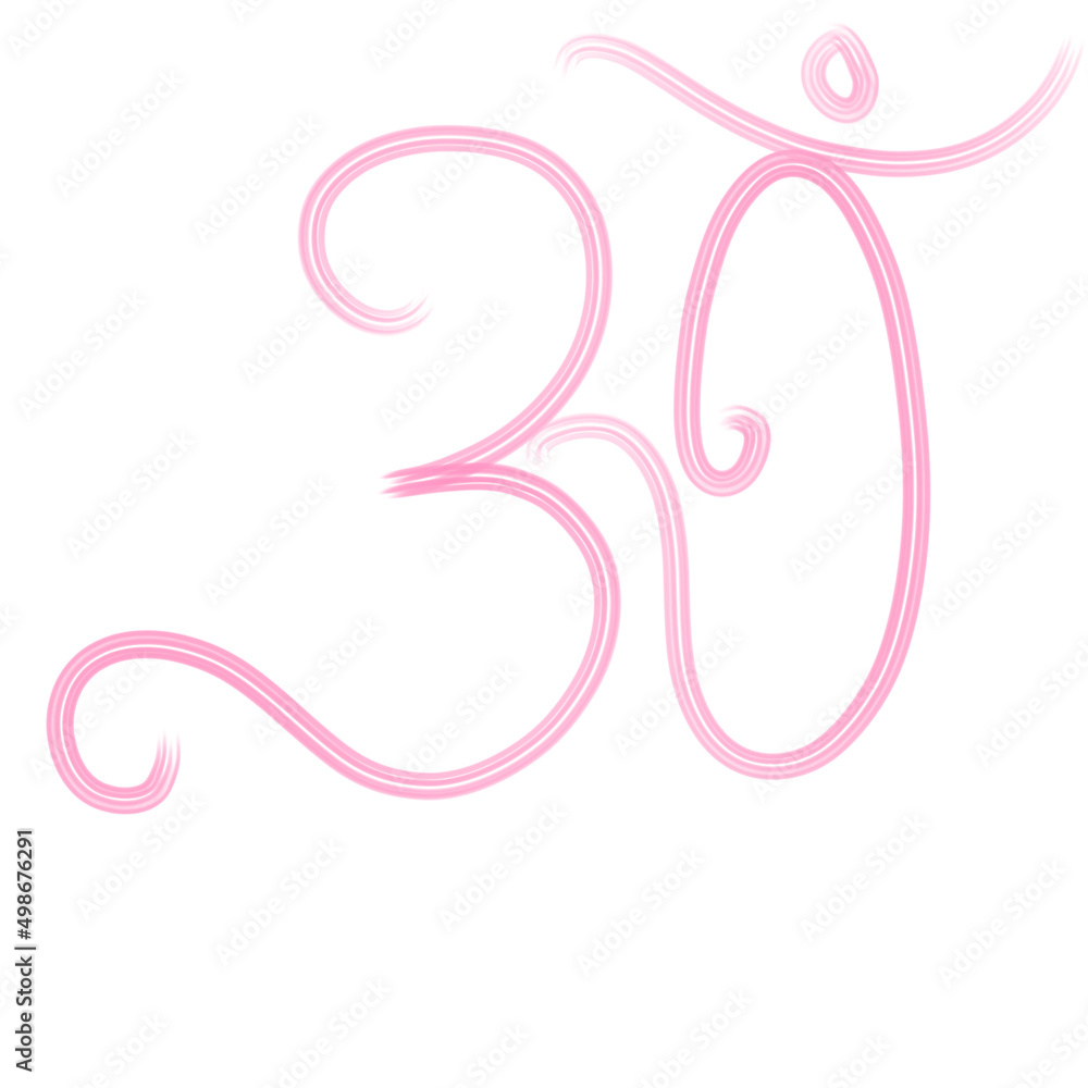 Om religiou and spritual letter in hindi written in pink brush hair paint . Om religiou and spritual letter in hindi written in pink brush hair paint .