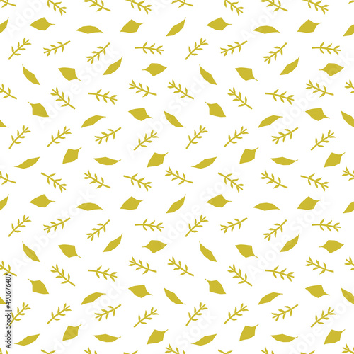 Abstract botanical seamless pattern. Simple nature shape
