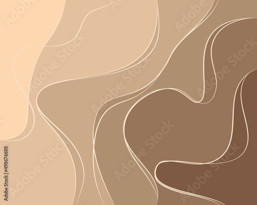 Paper cut Abstract art background beach sand, desert with barchan dunes. Sand texture with wavy lines pattern.Vector cover, flyer, textile print, banner, poster, card, wallpaper