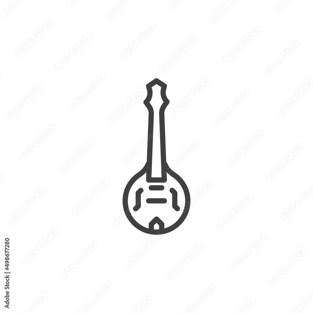 Naklejka premium Mandolin line icon
