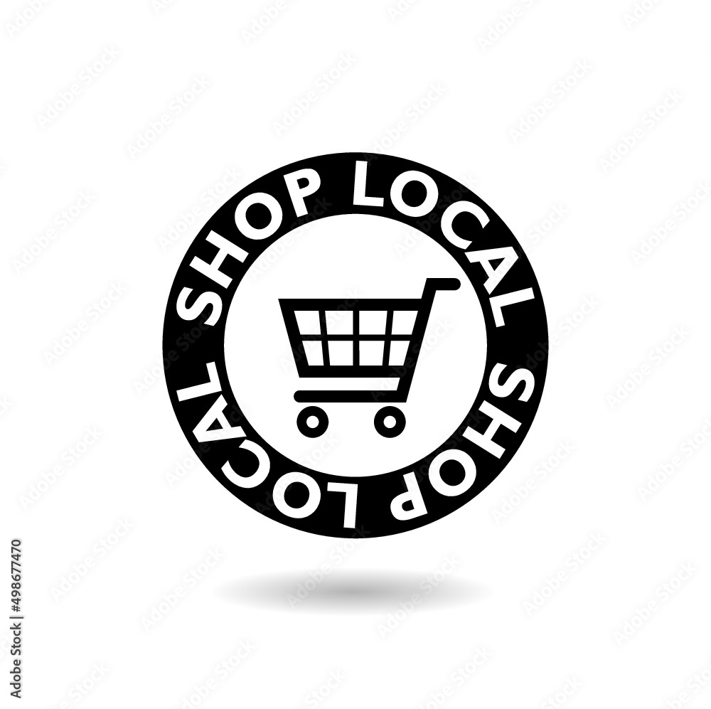 Shop local icon with shadow Shop local icon with shadow