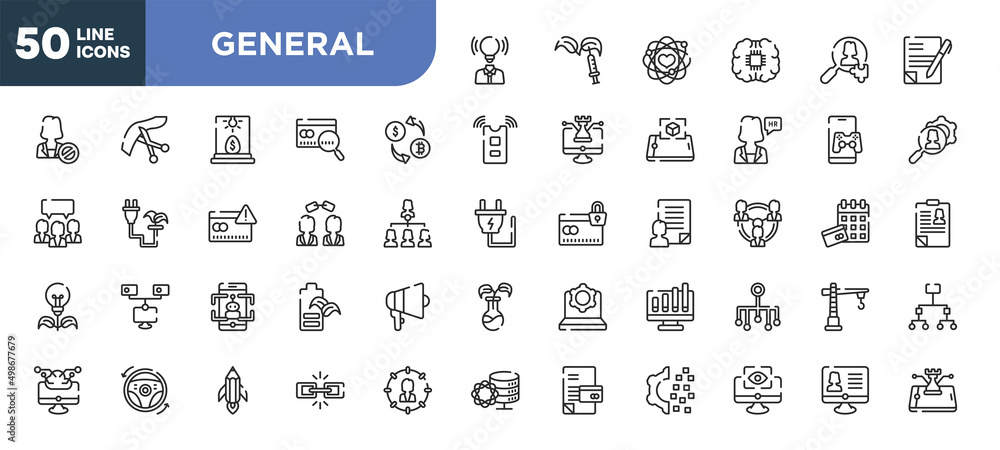 set of 50 outline general icons. editable thin line icons such as brand awareness, crypto-exchange, affiliate link, ar game, autopilot, creative pencil rocket, computer vision stock vector. set of 50 outline general icons. editable thin line icons such as brand awareness, crypto-exchange, affiliate link, ar game, autopilot, creative pencil rocket, computer vision stock vector.