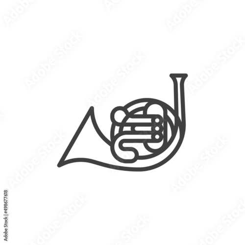 French horn line icon