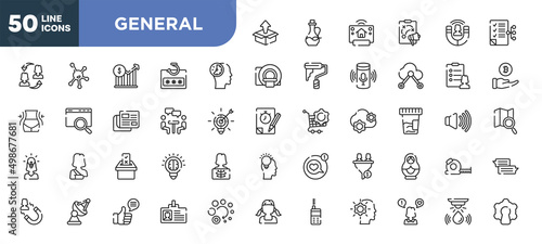 Fotografiet set of 50 outline general icons