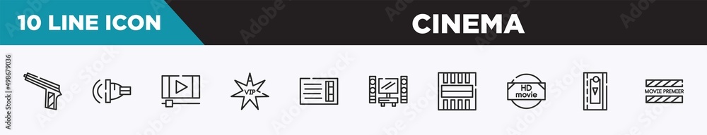set of 10 outline cinema icons. editable thin line icons such as hitman, ventriloquist, footage, vip person, prompt box, home cinema, freeze frame vector illustration. set of 10 outline cinema icons. editable thin line icons such as hitman, ventriloquist, footage, vip person, prompt box, home cinema, freeze frame vector illustration.