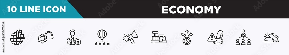 set of 10 outline economy icons. editable thin line icons such as headquarters, technical support, investors, distribute, favourites, cashier hine, diversify vector illustration. set of 10 outline economy icons. editable thin line icons such as headquarters, technical support, investors, distribute, favourites, cashier hine, diversify vector illustration.