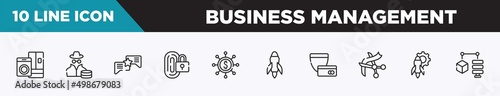 set of 10 outline business management icons. editable thin line icons such as paper shredder, taxes, consult, convert, proof of burn, estimate, transfering vector illustration.