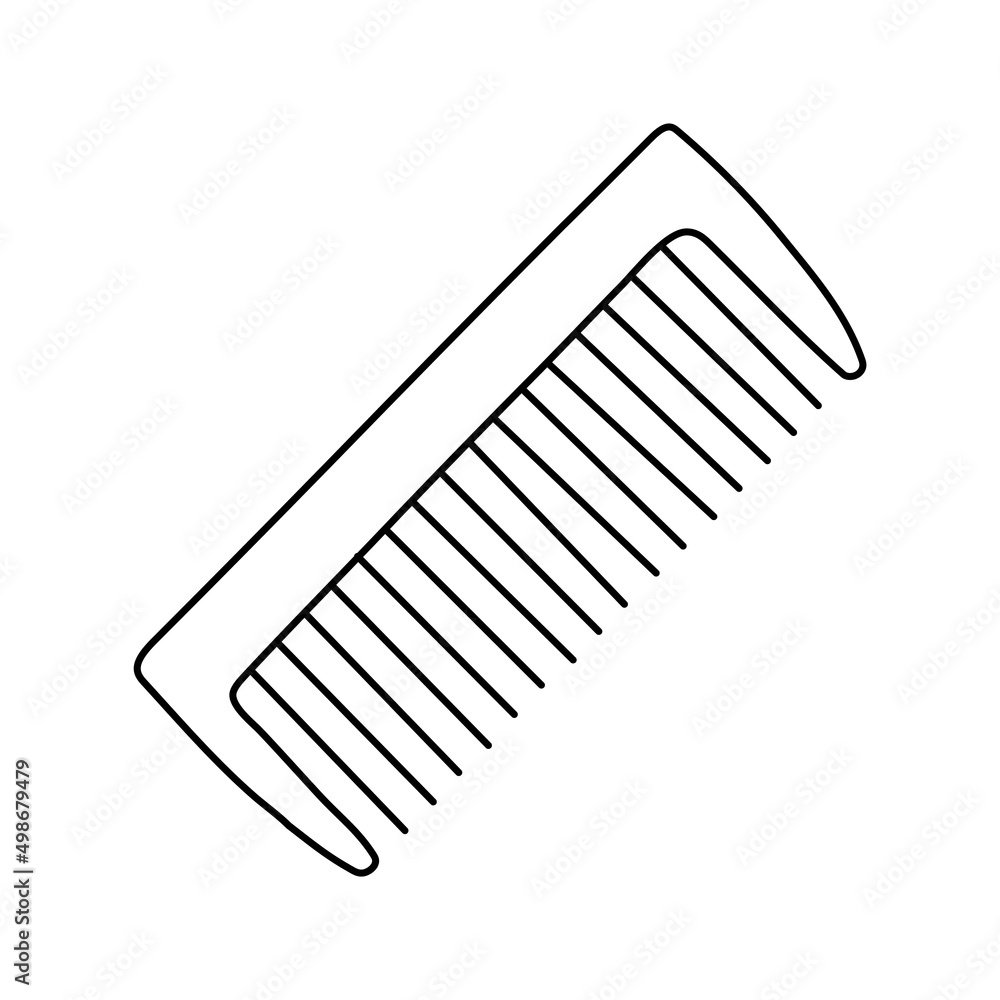 Comb. Hairdressing equipment line sketch. Professional hair dresser tool. Hand drawn doodle icon. Vector illustration. Barber symbol Comb. Hairdressing equipment line sketch. Professional hair dresser tool. Hand drawn doodle icon. Vector illustration. Barber symbol