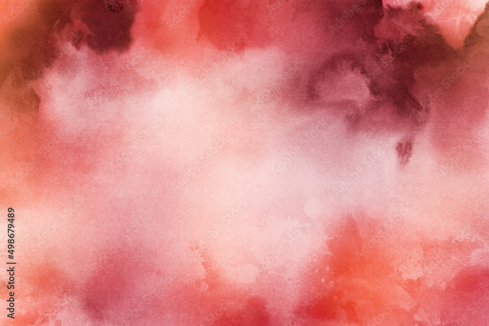 Abstract Red and Orange Ombre Watercolour Background Stock Illustration