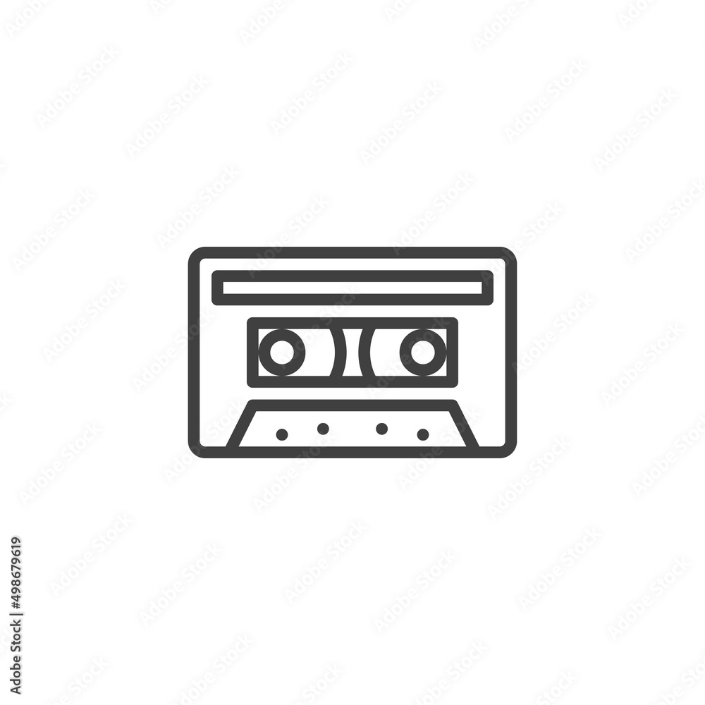 Cassette tape line icon Cassette tape line icon