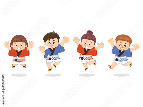 夏祭り　法被を着た子供