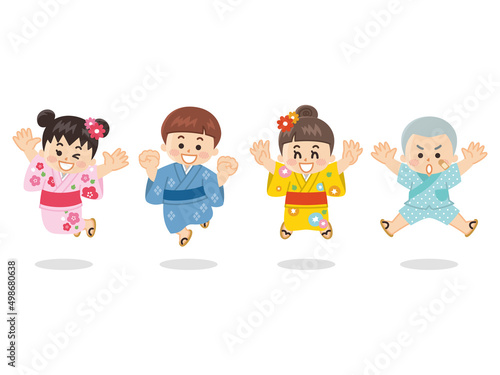 夏祭り　浴衣を着た子供
