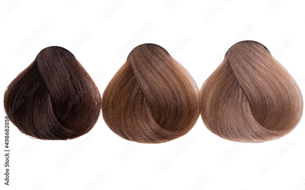 Fototapeta premium curls of hair dyed isolated