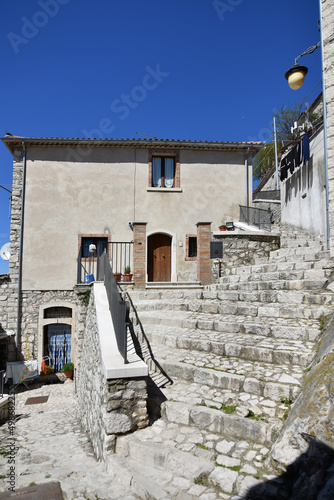 A narrow street in Gesualdo, a small village in the province of Avellino, Italy.