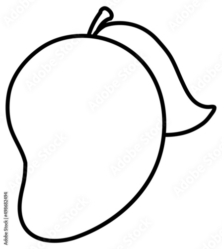 Mango doodle outline for colouring