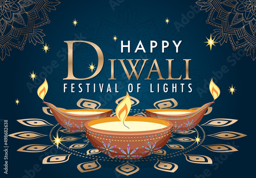 Happy Diwali festival of lights poster