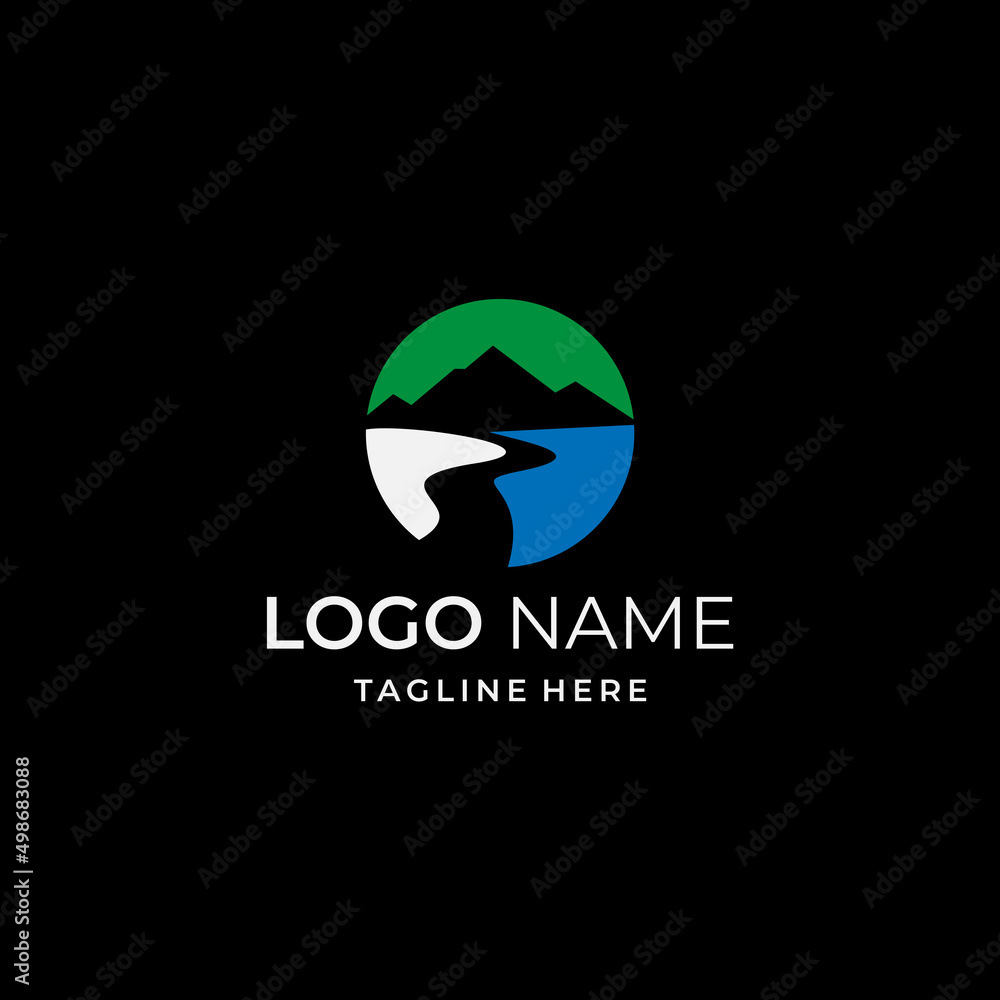 simple and modern mountain hill logo design template simple and modern mountain hill logo design template