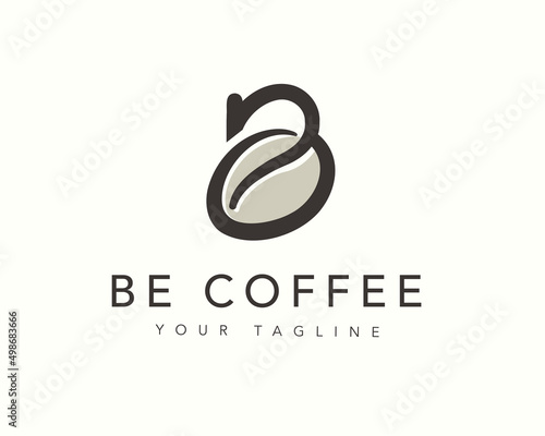 B bean coffee initial letter logo template illustration inspiration