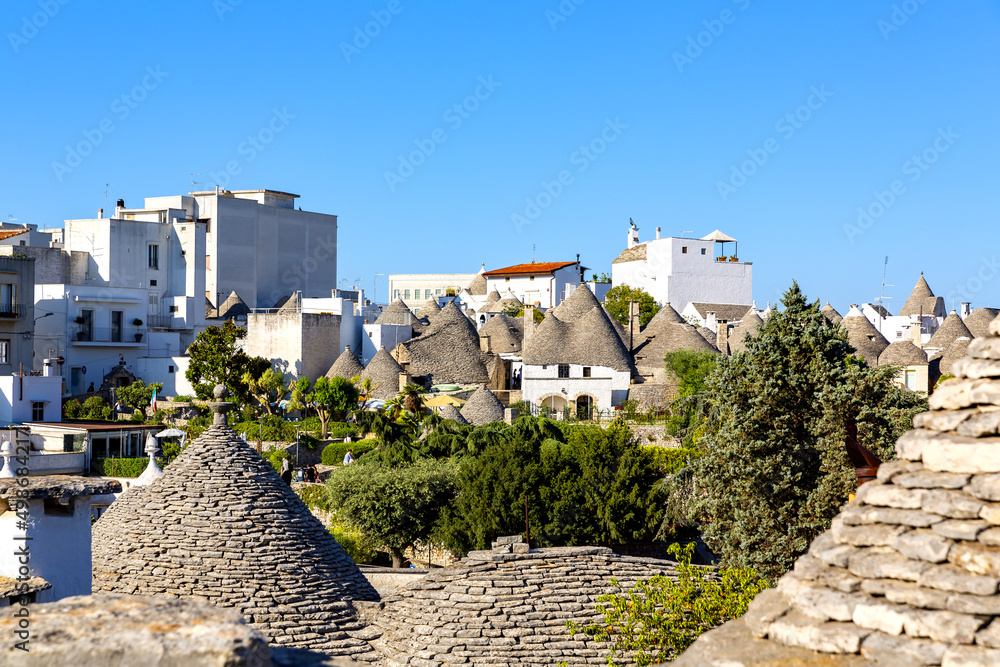 Alberobello, Puglia. Urban landscape with the trulli, original and ancient houses of this region