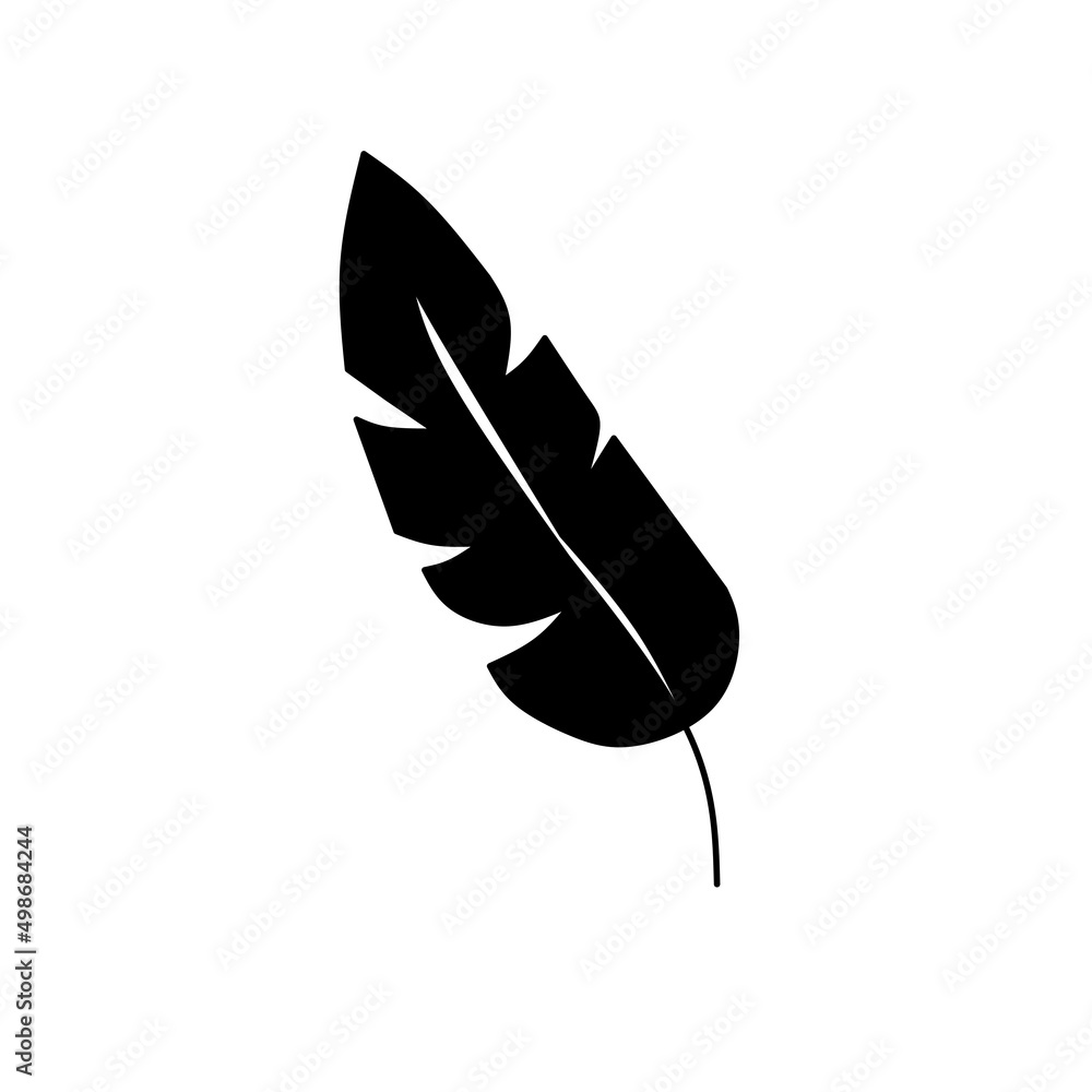 Blank bird feather vector shape isolated on white background. Blank bird feather vector shape isolated on white background.