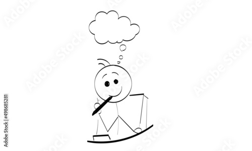 Vector Stickman Character illustration. Sketch stick figure isolated design for print