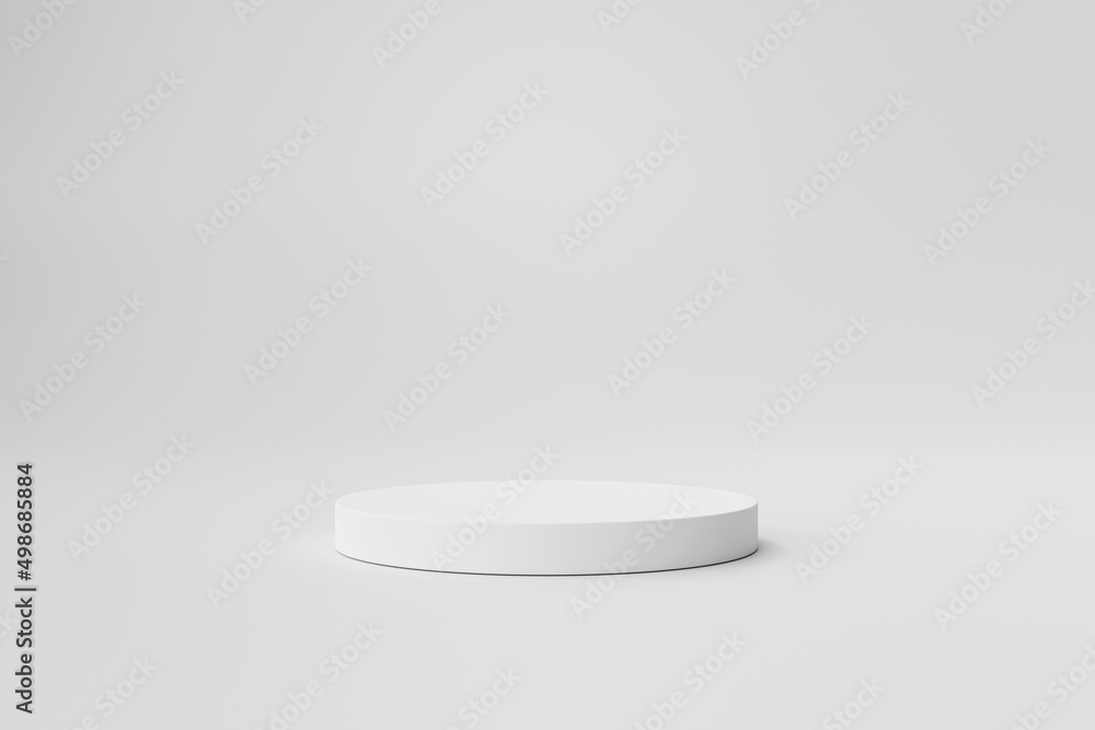 Product display white cylinder podium pedestal abstract on white background 3d rendering Product display white cylinder podium pedestal abstract on white background 3d rendering