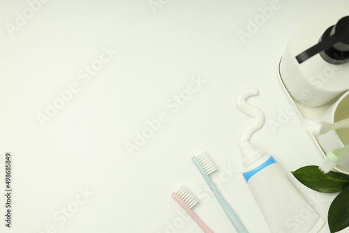 Concept of tooth or oral care, space for text