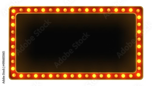 Wallpaper Mural Red marquee light board sign retro on white background. 3d rendering Torontodigital.ca
