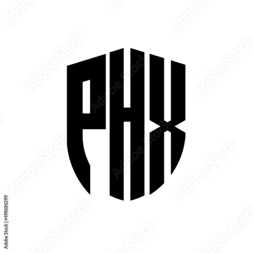 PHX letter logo design. PHX modern letter logo with black background. PHX creative  letter logo. simple and modern letter logo. vector logo modern alphabet font overlap style. Initial letters PHX  photo