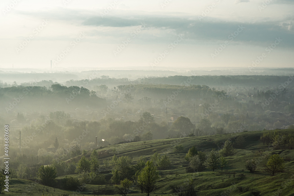 hills green spring landscape at dawn grass sky hills green spring landscape at dawn grass sky