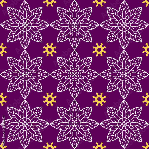 Traditional batik floral seamless pattern design 