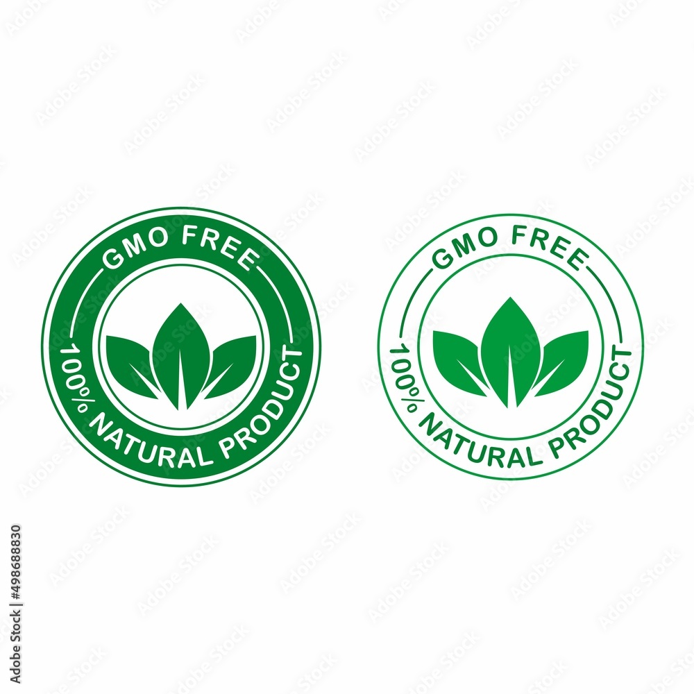 GMO Free Logo Vector Green Non GMO Logo Sign For Healthy Food Package Design Stock Vector GMO Free Logo Vector Green Non GMO Logo Sign For Healthy Food Package Design Stock Vector