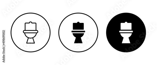Toilet bowl icon button, vector, sign, symbol, logo, illustration, editable stroke, flat design style isolated on white