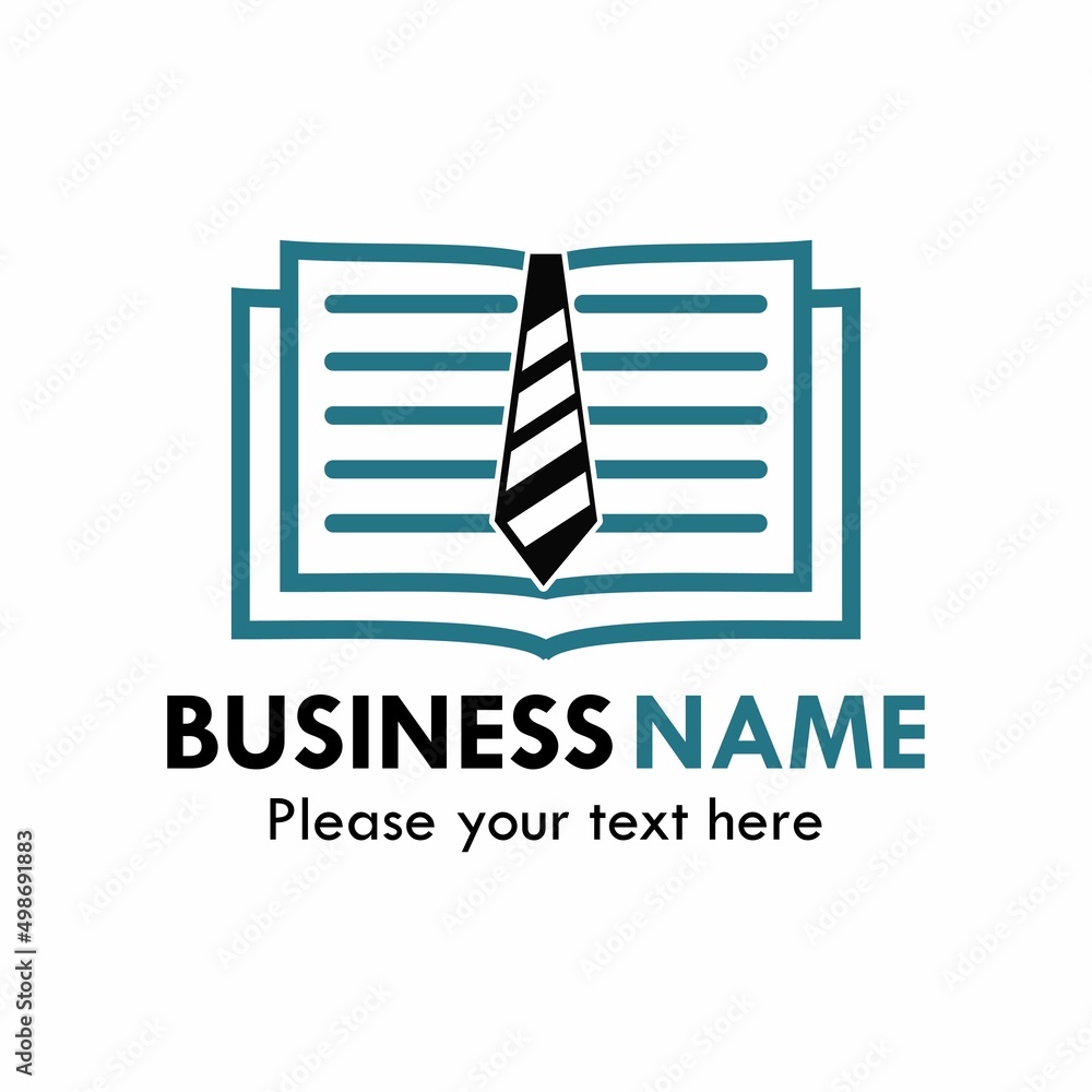 Book and tie symbol logo template illustration Book and tie symbol logo template illustration