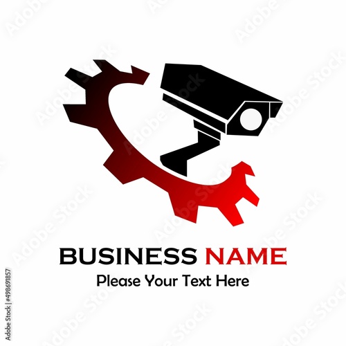 Cctv and gear logo template illustration