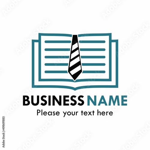 Book and tie symbol logo template illustration