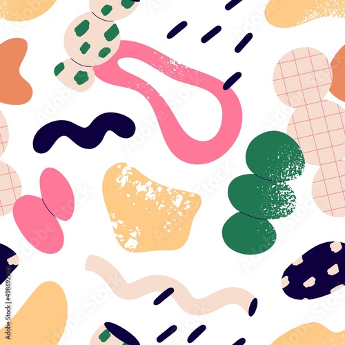 Seamless abstract pattern with geometric shapes. Endless texture with repeati...