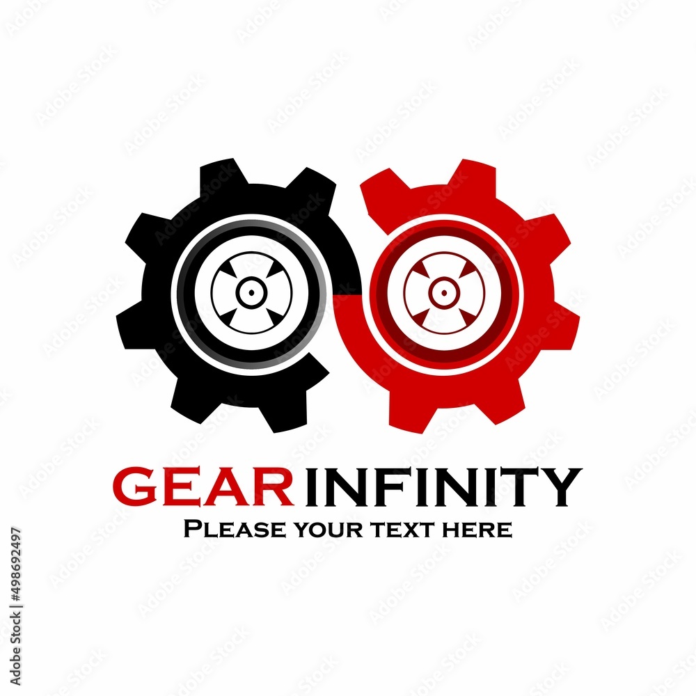 Infinity gear logo template illustration. suitable for brand, auto, industry, identity, mechanic, manufacturing Infinity gear logo template illustration. suitable for brand, auto, industry, identity, mechanic, manufacturing