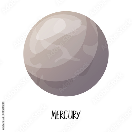 Cartoon solar system planets. Mercury.