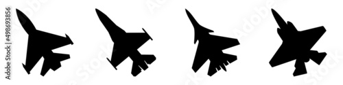 Fighter jet icon vector set. air Force illustration sign collection. aviation symbol.