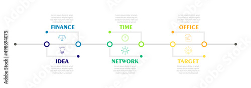 Simple timeline roadmap infographic design with icons. Business option chart process template for presentation and report.
