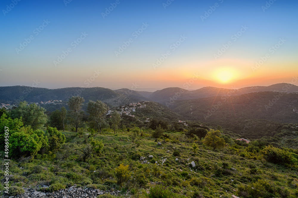 Mountain View during sun dusk in Jezzine, Lebanon 