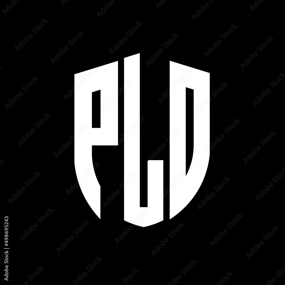 PLO letter logo design. PLO modern letter logo with black background