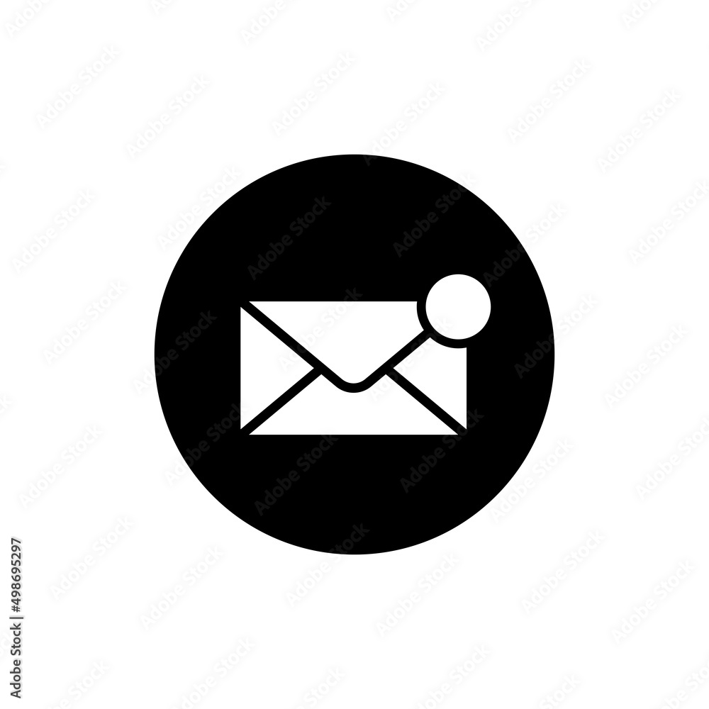 New message icon in black round New message icon in black round