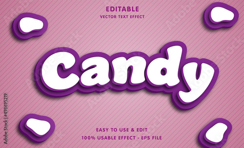 candy editable text effect with modern and simple style, usable for logo or campaign title