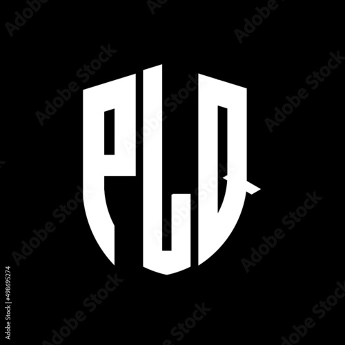 PLQ letter logo design. PLQ modern letter logo with black background. PLQ creative  letter logo. simple and modern letter logo. vector logo modern alphabet font overlap style. Initial letters PLQ  photo