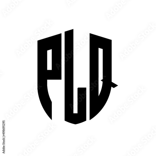 PLQ letter logo design. PLQ modern letter logo with black background. PLQ creative  letter logo. simple and modern letter logo. vector logo modern alphabet font overlap style. Initial letters PLQ  photo