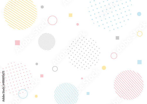 ストライプとドットの幾何学模様背景　カラフル