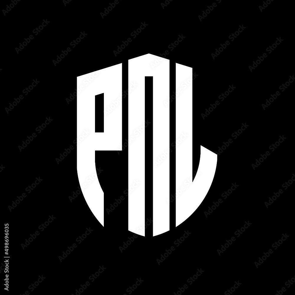 PNL letter logo design. PNL modern letter logo with black background ...