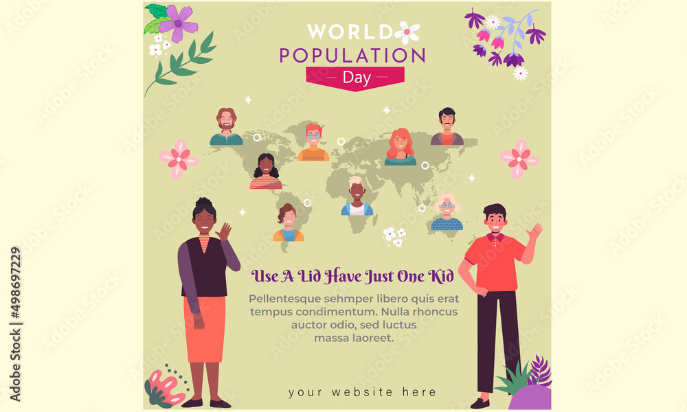 World population day 11 July vector illustration Template design